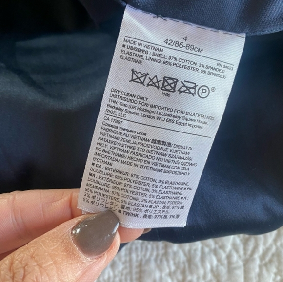 Banana Republic Size 4 Navy Blue Textured Blazer - Picture 6 of 7